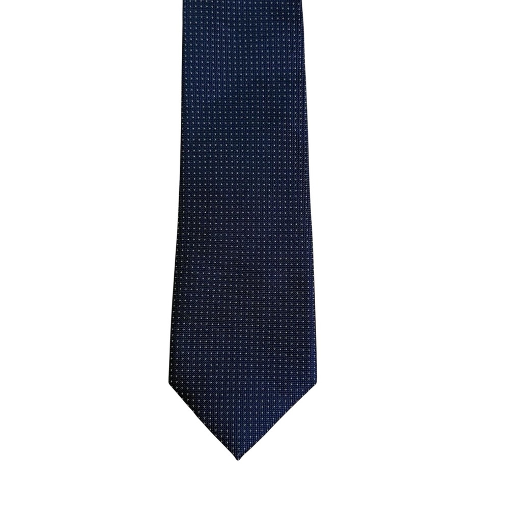 Nautica Necktie Mens OS Navy Blue Excellent Silk Blend‎ Micro Dot 3in Blade